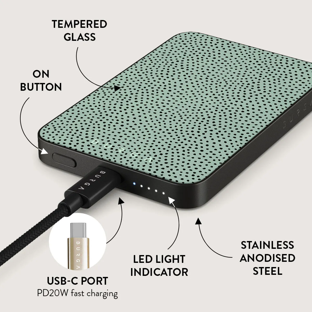 Mint Gelato - Dots Magnetic Power Bank
