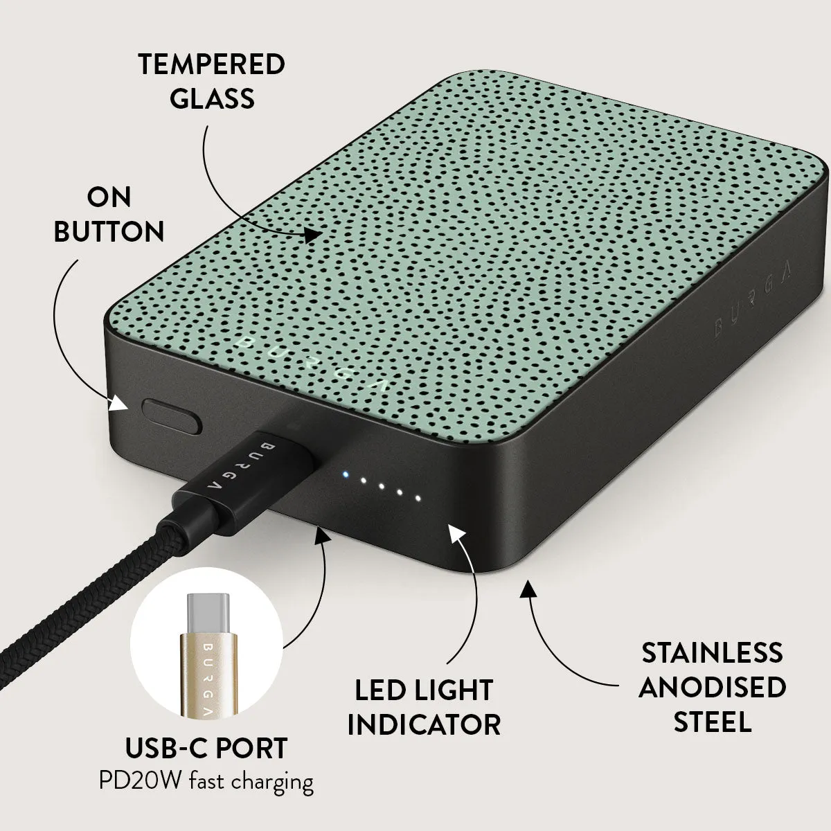 Mint Gelato - Dots Magnetic Power Bank
