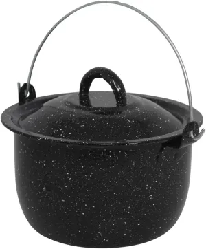 MIRRO 3.0qt Enamel Convex Kettle, Black