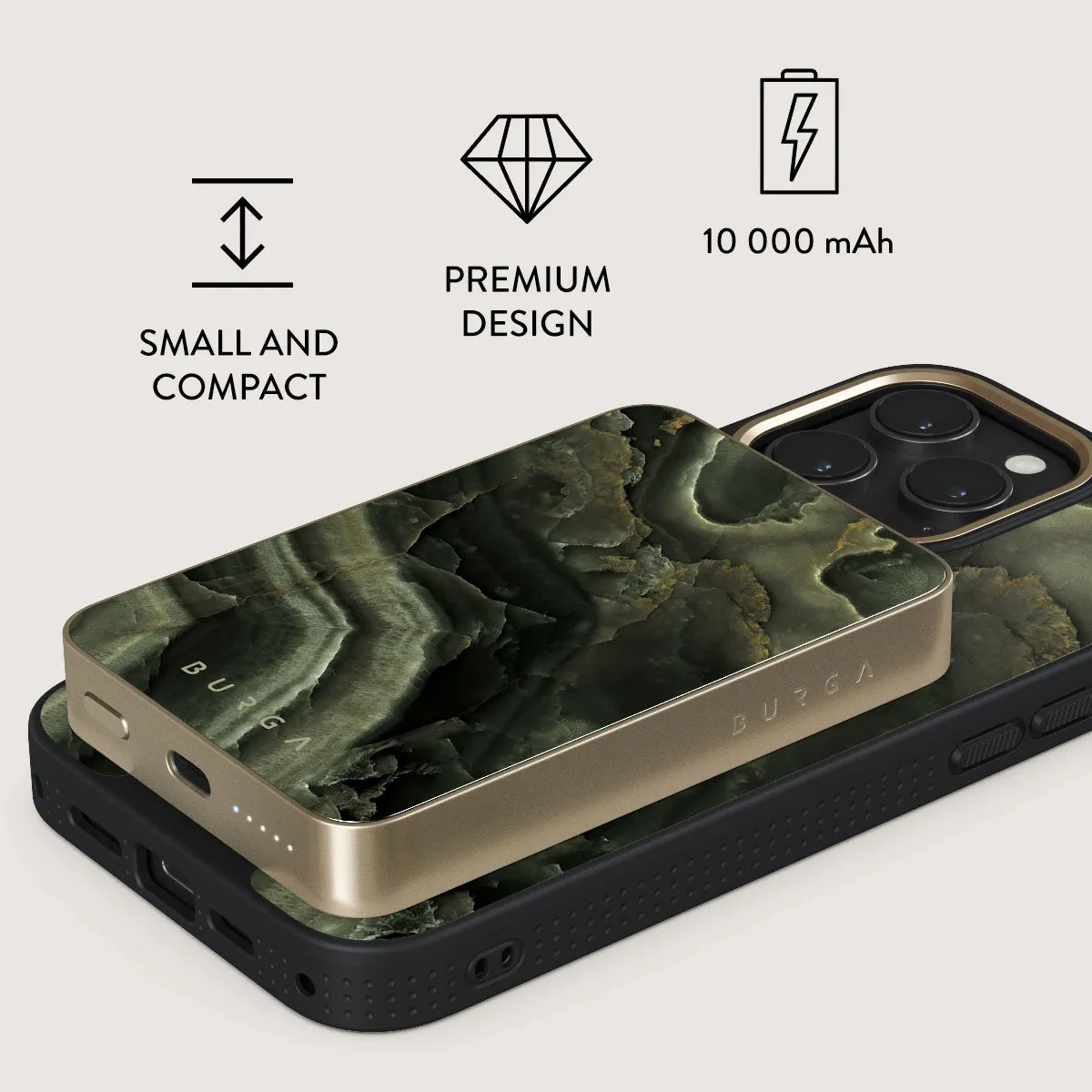 Misty Forest - Green Marble Magnetic Power Bank