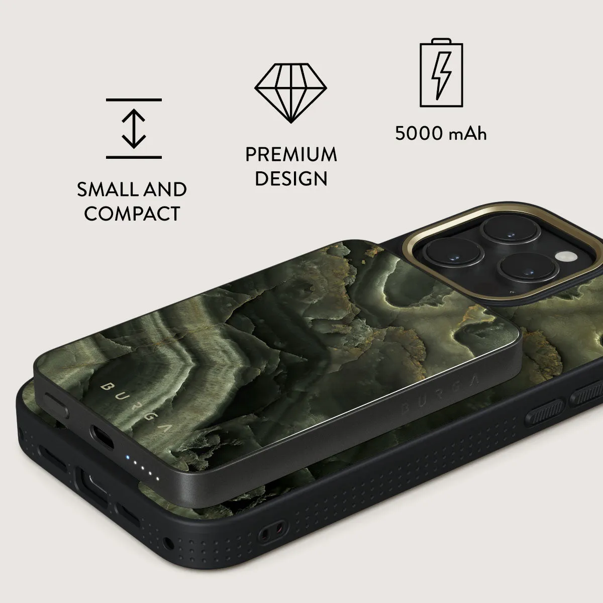 Misty Forest - Green Marble Magnetic Power Bank