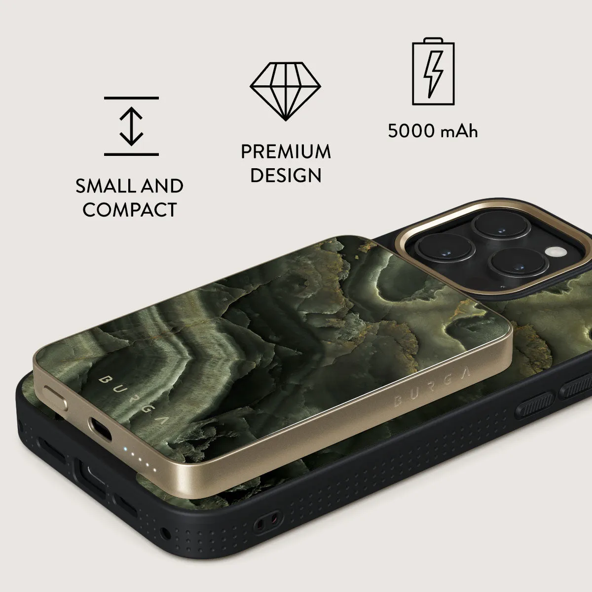Misty Forest - Green Marble Magnetic Power Bank