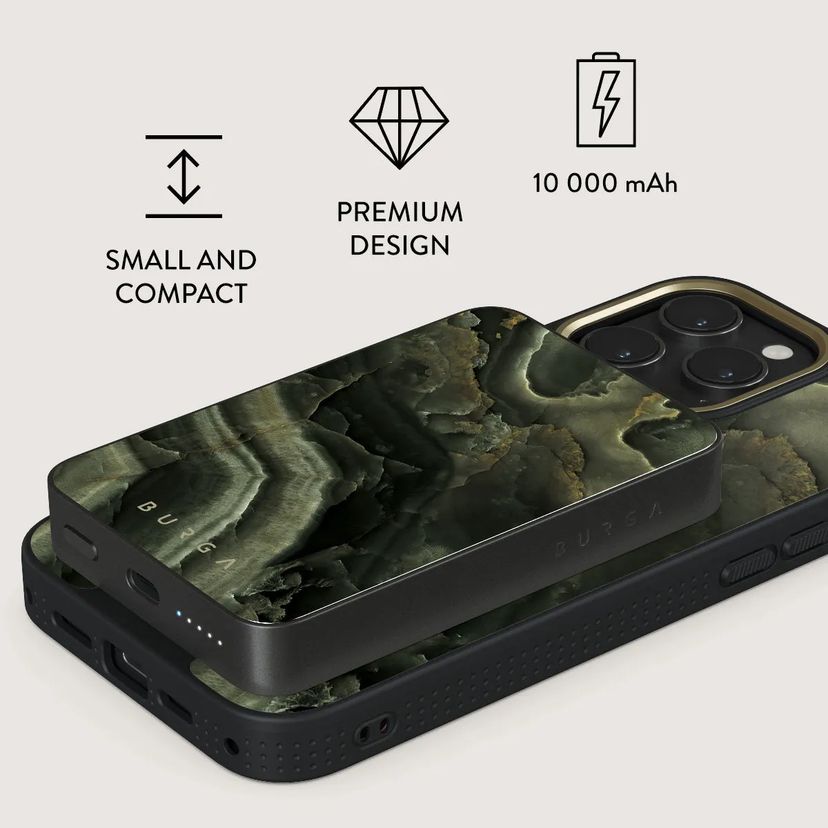 Misty Forest - Green Marble Magnetic Power Bank