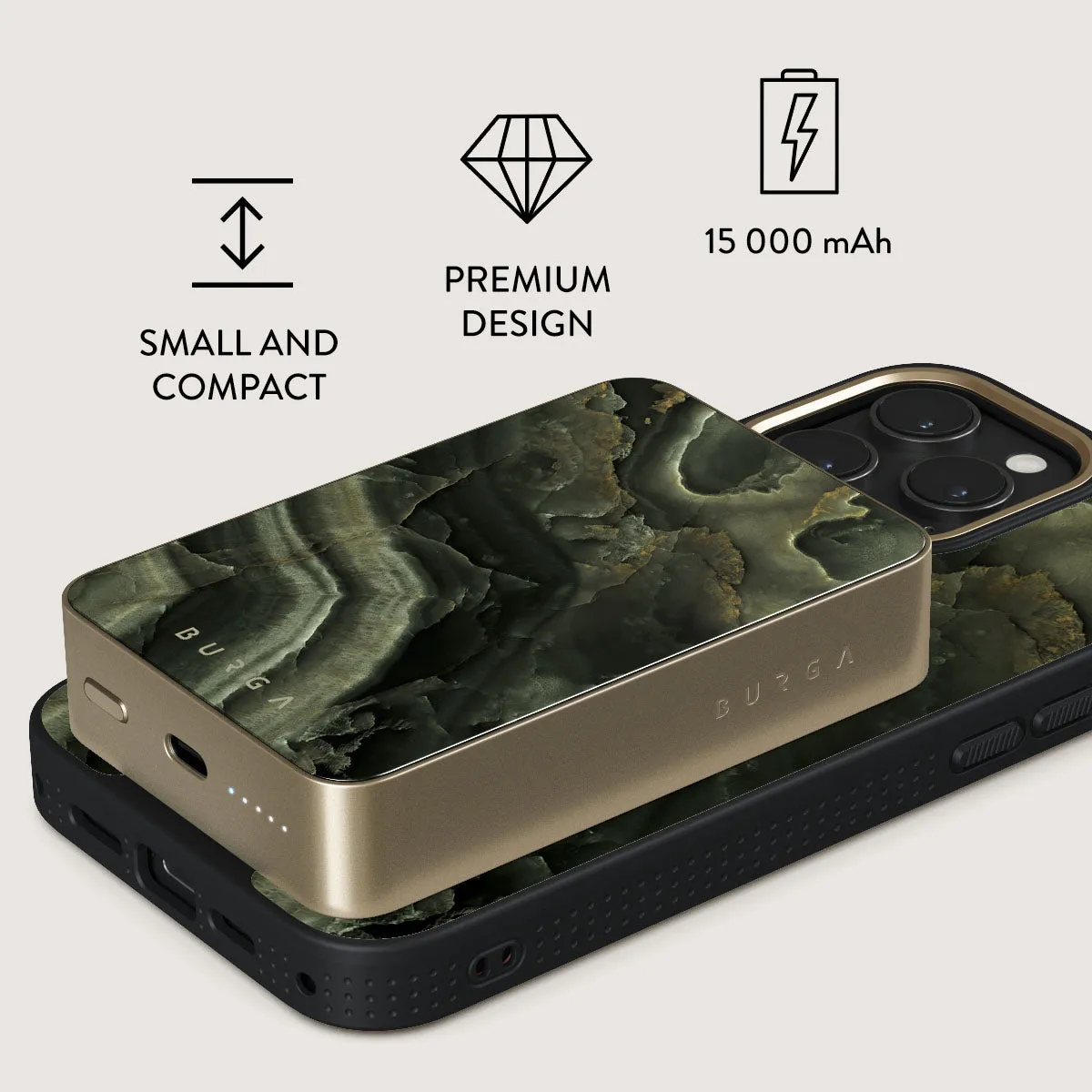 Misty Forest - Green Marble Magnetic Power Bank