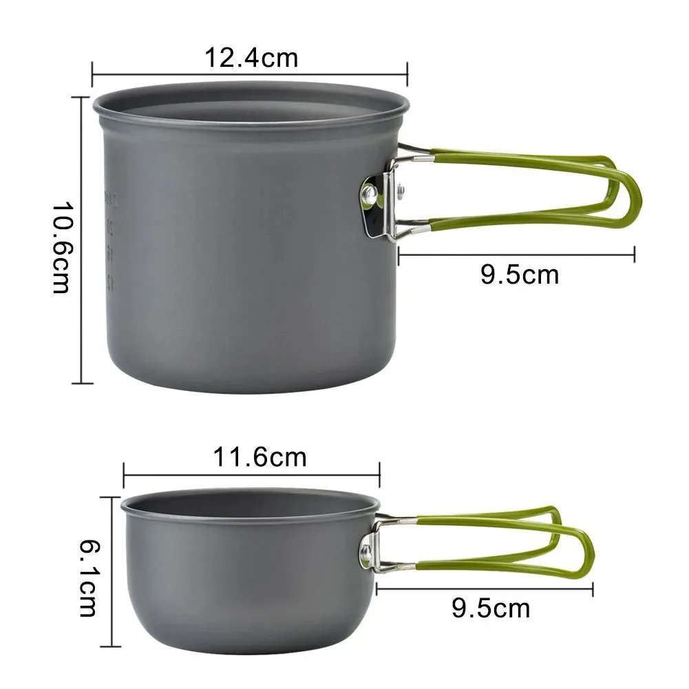 MOJOYCE Portable Camping Cookware Set with Mini Gas Stove