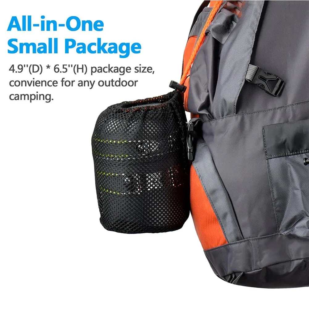 MOJOYCE Portable Camping Cookware Set with Mini Gas Stove
