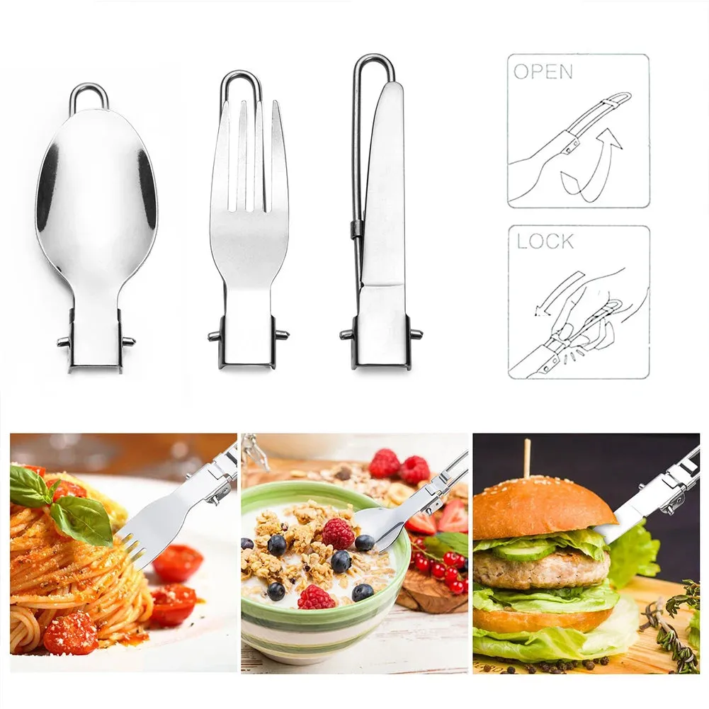MOJOYCE Portable Camping Cookware Set with Mini Gas Stove