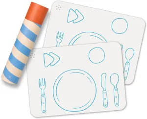 Montessori Placemat for Kids, Silicone Mats for Toddlers, Table Setting Placemats for Children, Non Slip, 16 x 12 inch, Set of 2