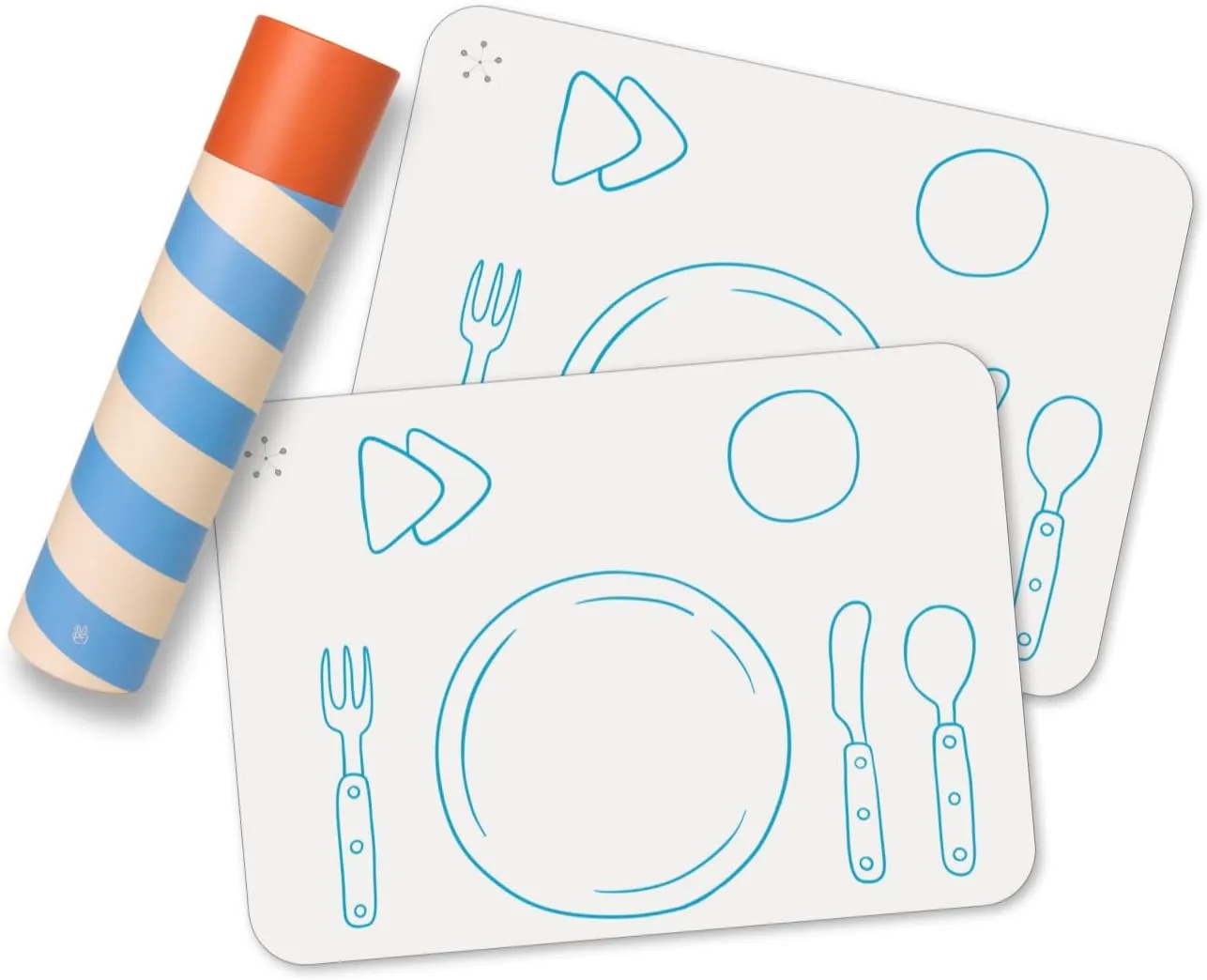 Montessori Placemat for Kids, Silicone Mats for Toddlers, Table Setting Placemats for Children, Non Slip, 16 x 12 inch, Set of 2