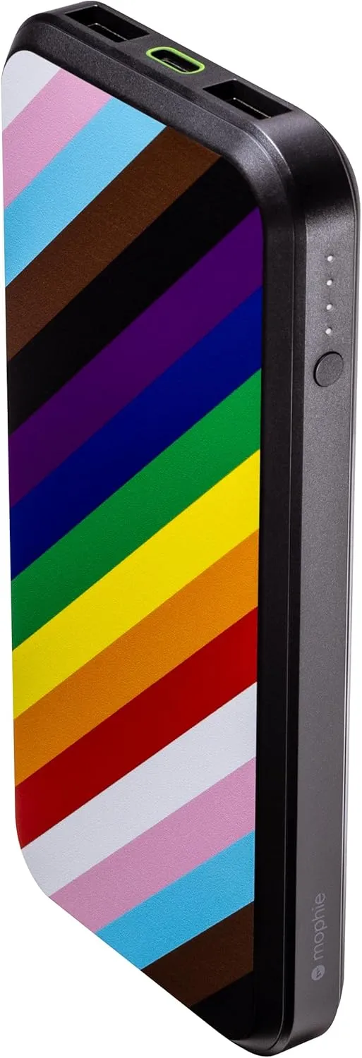 Mophie powerstation prime10 - Portable Power Bank with 10,000mAh Internal Battery, 18W USB-C PD Fast Charging, Charge 3 Devices Simultaneously, LED Power Indicator - Pride