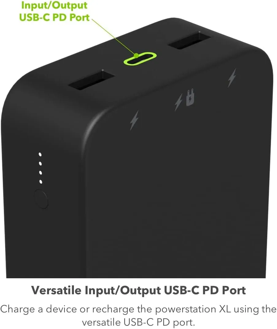 mophie Powerstation XL Power Bank 2023-20,000 mAh Large Internal Battery, (2) USB-A Ports and (1) 20W USB-C PD Fast Charging Input/Output Port, Travel-Friendly