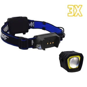 MORF R230 Head Lamp with Removable LED Flashlight 3 Pack