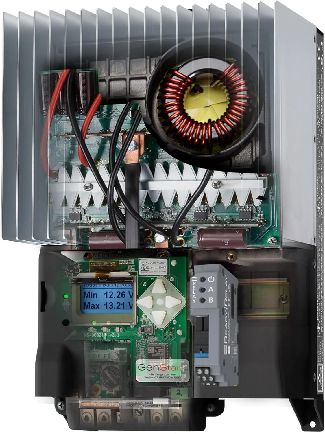 Morningstar GenStar 80A MPPT Solar Charge Controller w/ Meter (GS-MPPT-80M-200V) - Intelligent Solar Panel Regulator for 12/24/36/48V LA/Li Batteries, ReadyBlock Expansion, 5 Yr. WTY, Designed in USA
