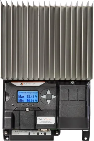 Morningstar GenStar 80A MPPT Solar Charge Controller w/ Meter (GS-MPPT-80M-200V) - Intelligent Solar Panel Regulator for 12/24/36/48V LA/Li Batteries, ReadyBlock Expansion, 5 Yr. WTY, Designed in USA