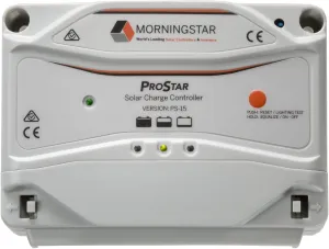 Morningstar Prostar 15A PWM Solar Charge Controller (PS-15) - Intelligent Solar Panel Regulator, Supports 12V/24V LA/Lithium Batteries, LVD/Lighting Control, HazLoc Rated, Low Noise - Designed in USA