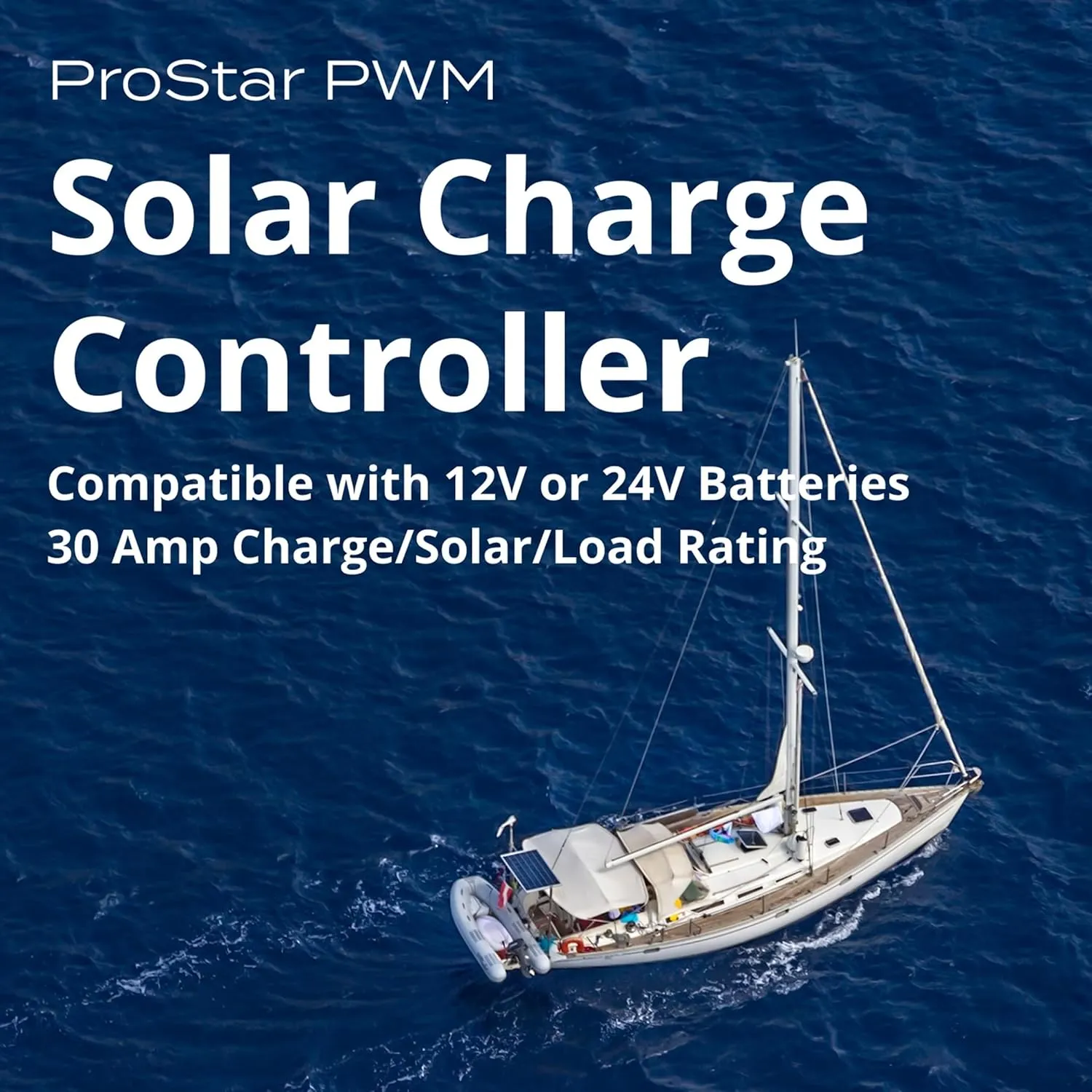 Morningstar Prostar 30A PWM Solar Charge Controller w/ Meter (PS-30M) - Solar Panel Regulator, Supports 12V/24V LA/Lithium Batteries, LVD/Lighting Ctrl, HazLoc Rated, Low Noise - Designed in The USA