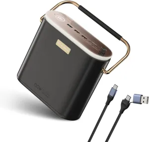 MOVE SPEED 2025 Upgrade 80,000mAh Power Bank 130W Portable Power Station with Digital Display, Lighting, USB C 5-Port Support Solar Recharge for Outdoor Camping,Laptop,Emergency Backup(296Wh)