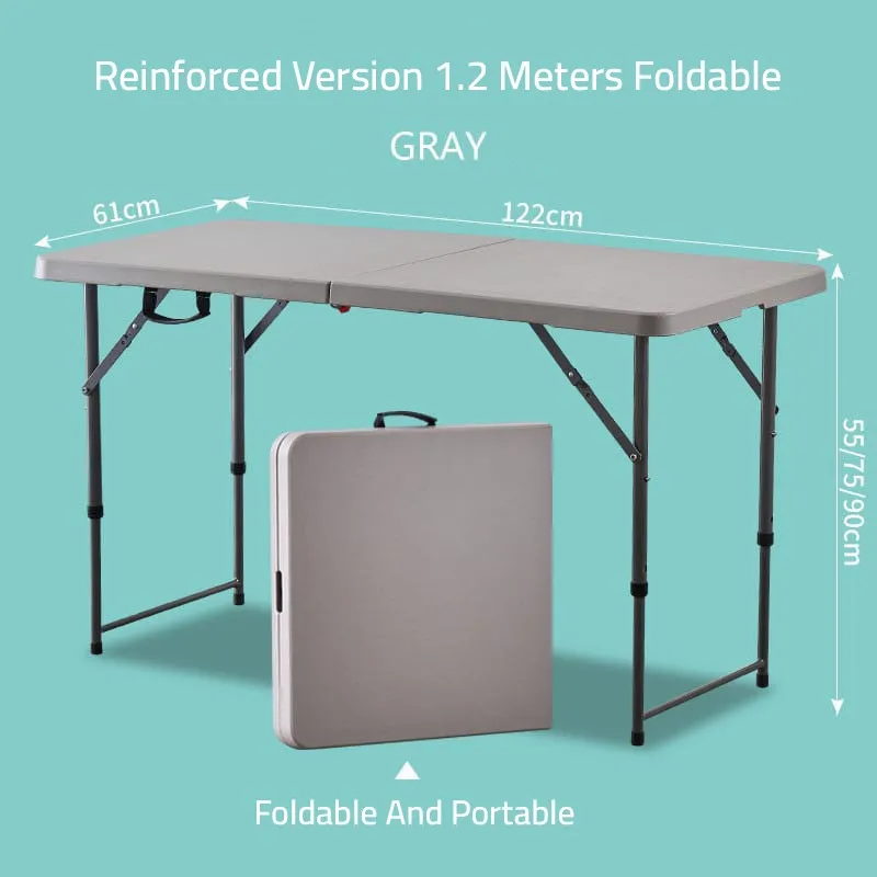 Multi-purpose Foldable Table, Outdoor Indoor Height Adjustable Portable Table, Dining Camping Work Table