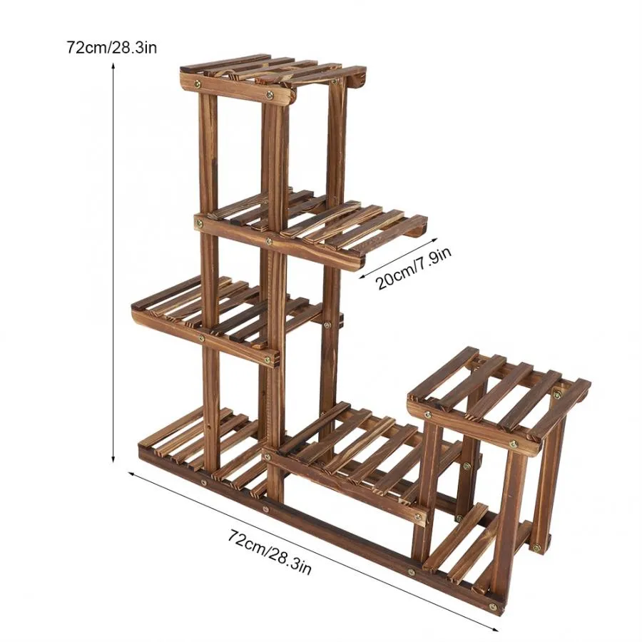 Multi-tier Wooden Plant Rack