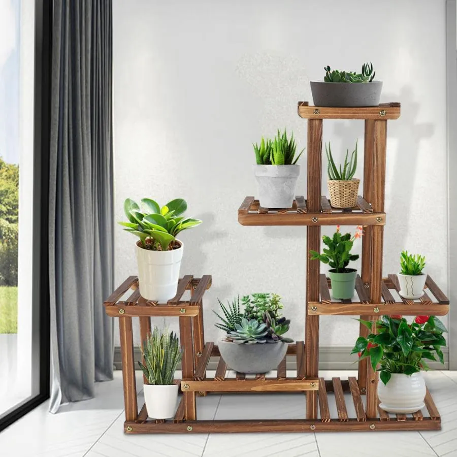 Multi-tier Wooden Plant Rack