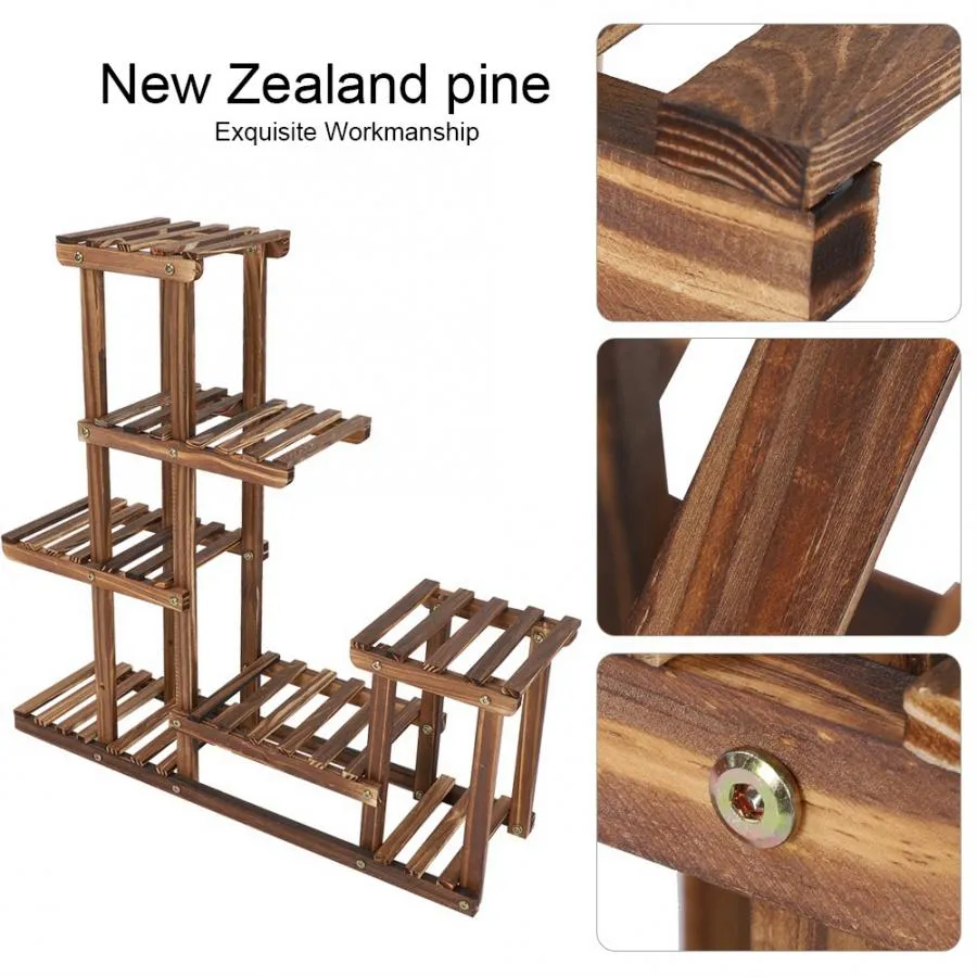 Multi-tier Wooden Plant Rack