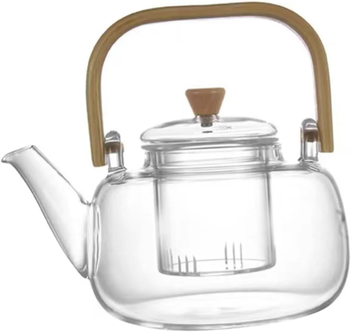 Multi Use Glass Teapot with Handle Heat Resistant Kettle for Loose Leaf Standard Teas Stovetop Safe Design for Effortless Brewing and Pouring for Home Office