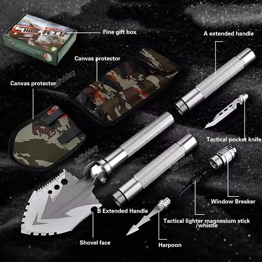 Multifunctional Camping Folding Utility Shovel Outdoor Survival Kit Gardening Tools