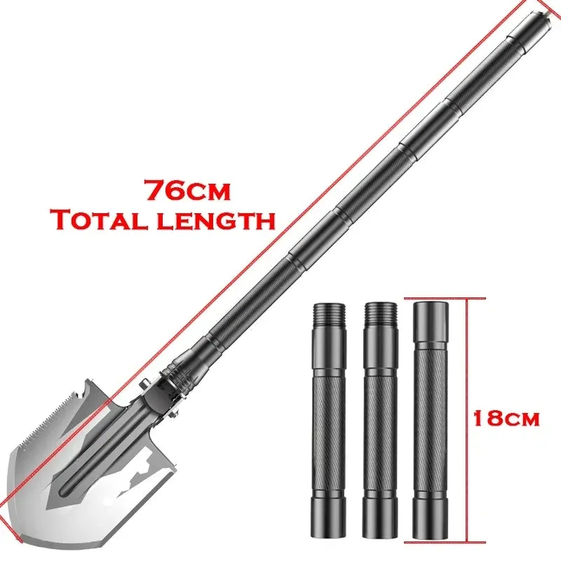 Multifunctional Camping Professional Outdoor Survival Militray Shovel Garden Folding Snow Shovel Detachable Garden Camping Tools