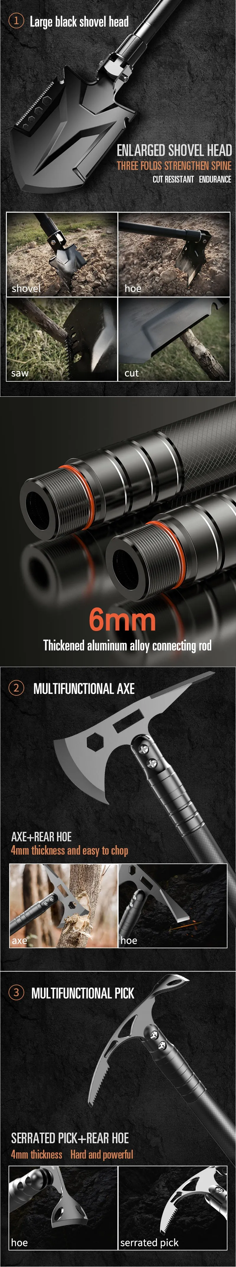 Multifunctional Folding Shovel Kit