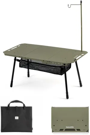 Naturehike Tactical Camping Table with Adjustable Height, Collapsible Table Lightweight with Carry Bag for Camping, Travel expeditions, Hiking, Picnics, BBQs & Beach Trips