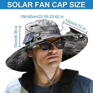 New Solar Fan Hat Sun Fishing Hat for Men Women with Solar Powered Panel Fans Built in Hiking Hats and Sunblock Sleeves