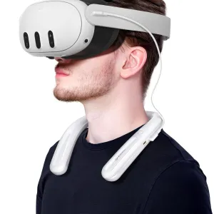 NEWDERY Battery Pack for Meta Quest 3S/3, 10000mAh Hanging Neck Power Bank for Extra 3-5H Playtime, PD Fast Charger for VR Oculus Quest 3S/3/2/1/Pro, Pico 4/4 Pro, HTC Vive, PSVR 2 - White