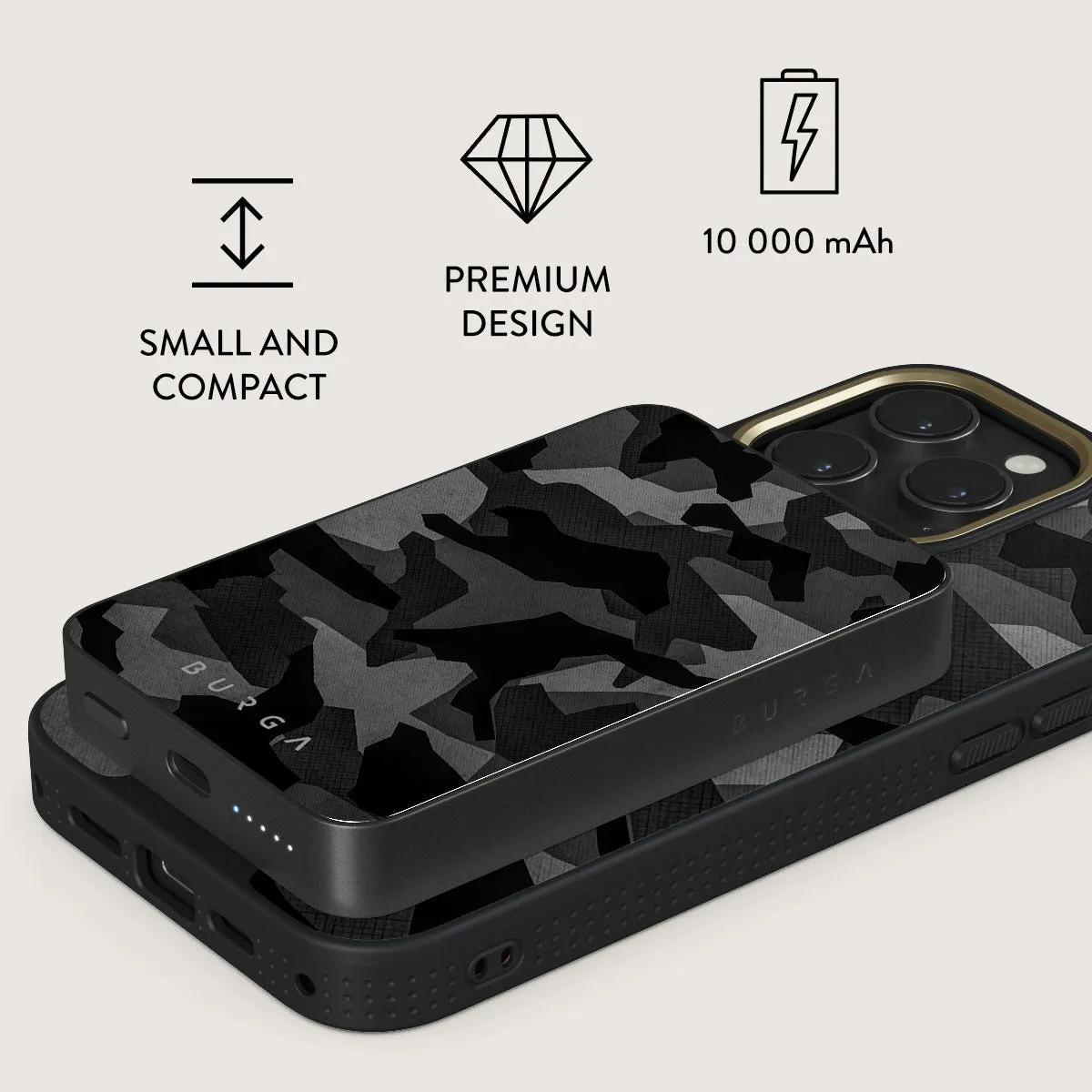 Night Black Camouflage - Magnetic Power Bank