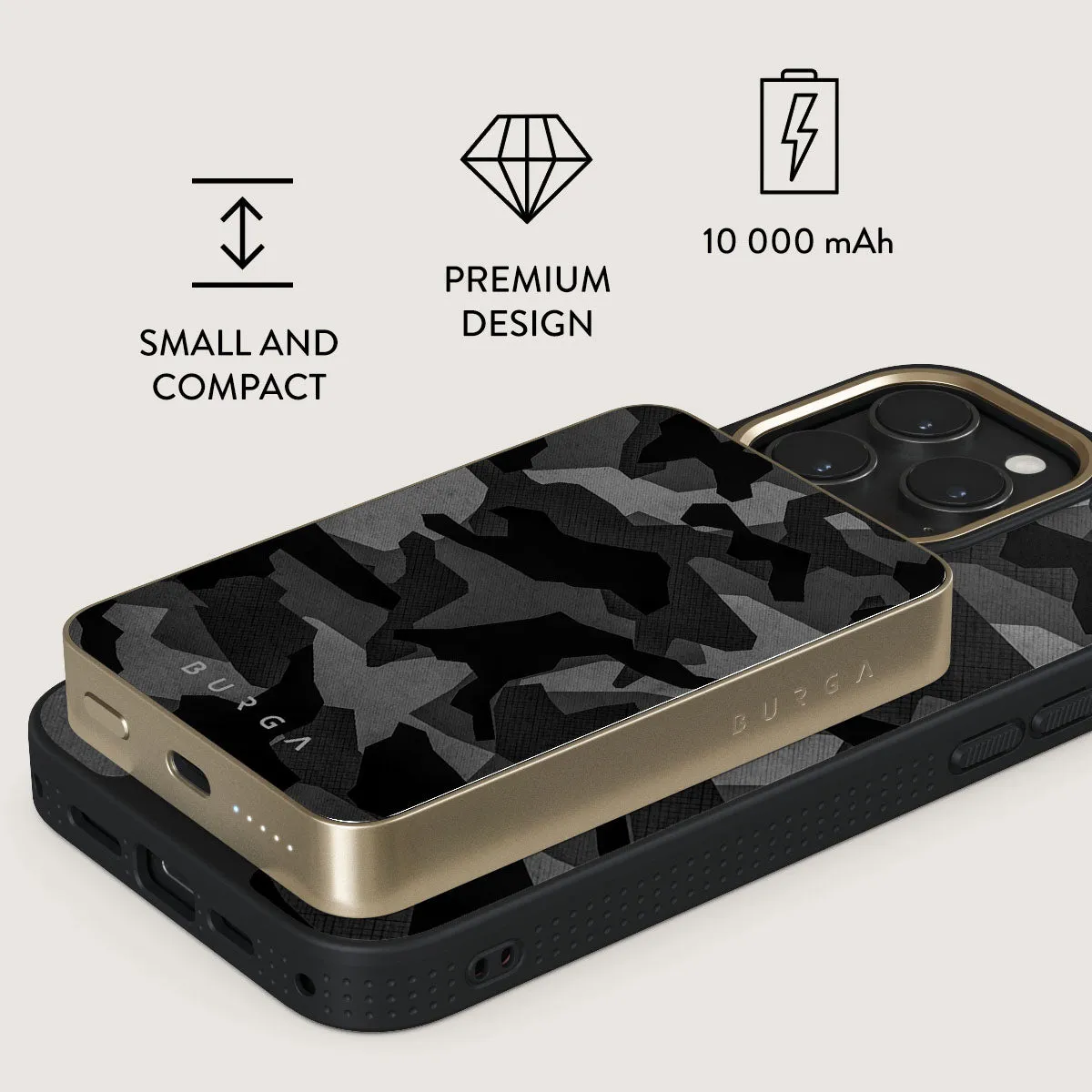 Night Black Camouflage - Magnetic Power Bank