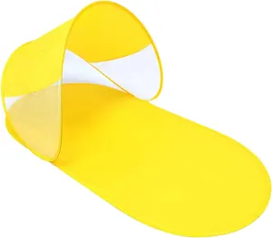 No Need to Set up Quick-Opening Beach Tents, Foldable Outdoor Sun-Protective Camping Beach Tents (red, Blue, Yellow, Green) (Yellow)