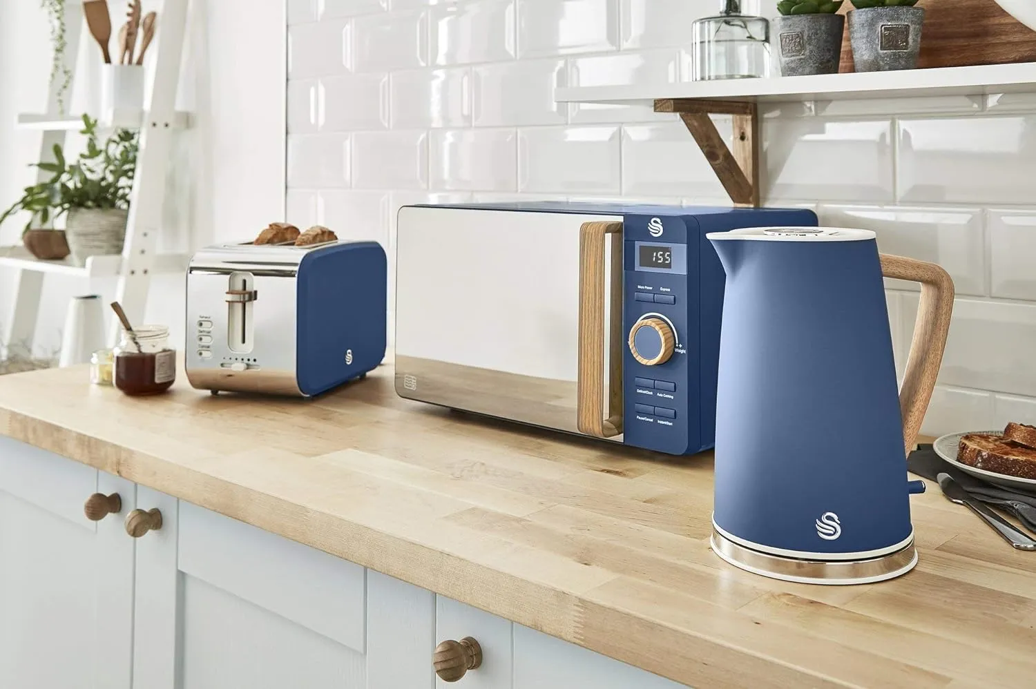 Nordic Kettle Unit) Multifunctional Blue Cordless Satisfaction guarantee 1.7L Swan (Display