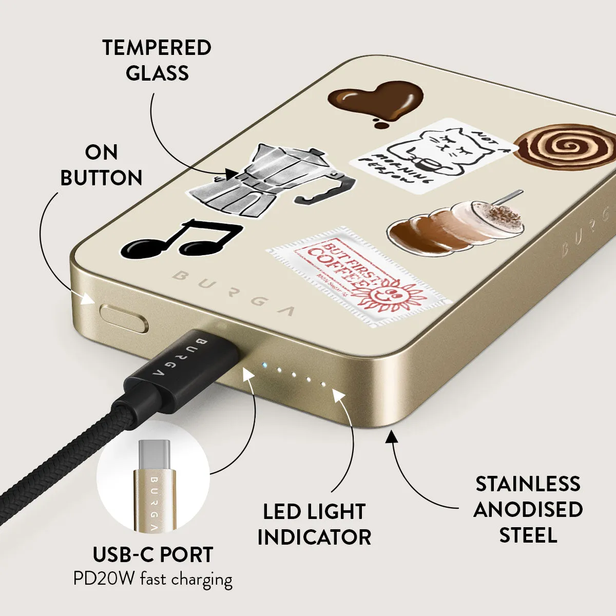 Oat Milk Please - Magnetic Power Bank
