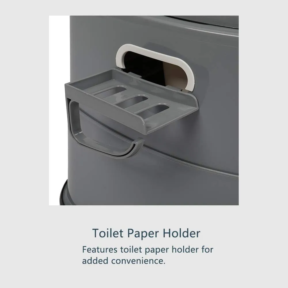 Ochine Portable Toilet Camping Porta Potty, Portable Folding Toilet with Lid, Indoor Outdoor Commode with Detachable Inner Bucket and Removable Paper Holder for Camping, Boat, Van, Emergency Use