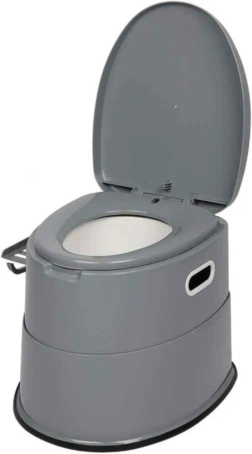 Ochine Portable Toilet Camping Porta Potty, Portable Folding Toilet with Lid, Indoor Outdoor Commode with Detachable Inner Bucket and Removable Paper Holder for Camping, Boat, Van, Emergency Use