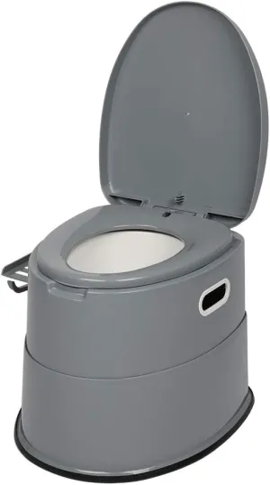 Ochine Portable Toilet Camping Porta Potty, Portable Folding Toilet with Lid, Indoor Outdoor Commode with Detachable Inner Bucket and Removable Paper Holder for Camping, Boat, Van, Emergency Use