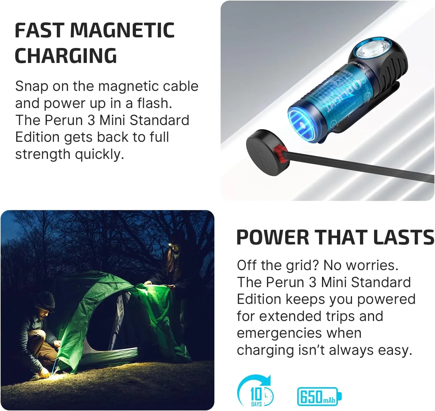 OLIGHT Perun 3 Mini Headlamp 920 Lumens LED Head Flashlight,Rechargeable Headlight with Red Light Option,Perfect for Working, Hiking, Camping and Climbing(Neutral White (4000K~5000K), Black)
