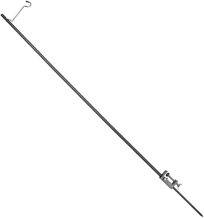 Outdoor Camping Hiking Lamp Post Pole Foldable Portable Fishing Light Lantern Fixing Stand Aluminum Alloy for Ground Table 2 in1