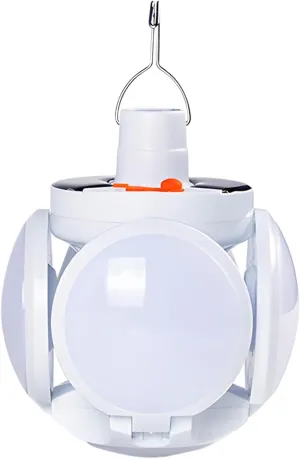 Outdoor Solar Light Bulb, 5 Brightness Modes, Waterproof, Foldable, Dual Battery for Camping & Emergencies