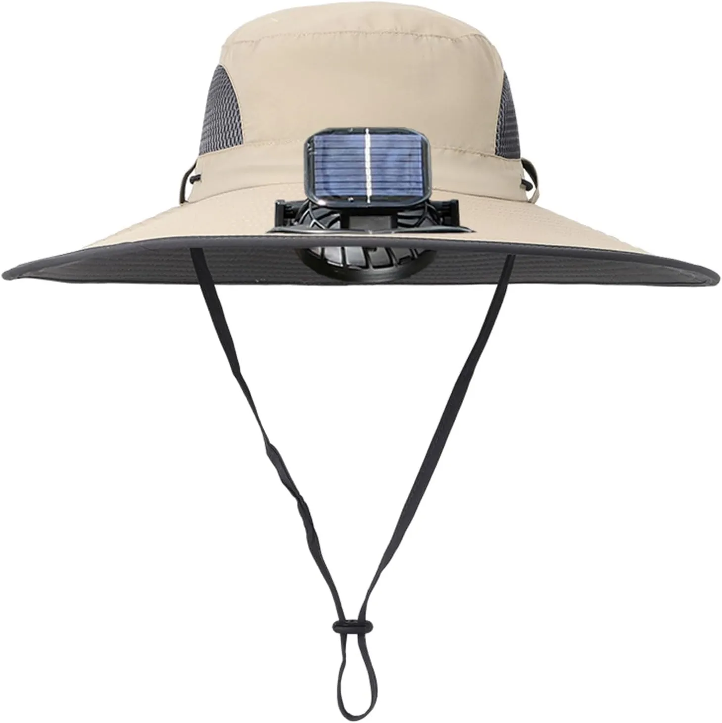 Outdoor Sun Bucket Hat for Men Women Wide Brim Sun Hat with USB Charging Solar Fan UPF 50  Hiking Bucket Fishing Hat