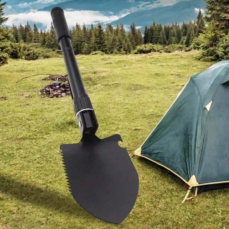 Outdoor Survival Foldable Shovel Spade Garden Camping Hiking Camp Compass Au