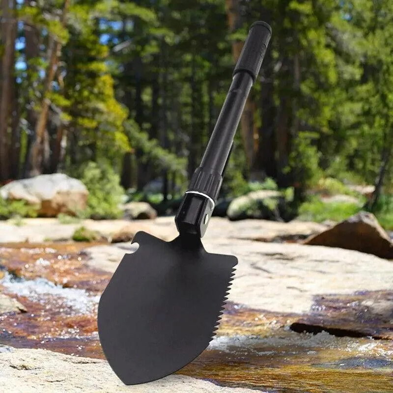 Outdoor Survival Foldable Shovel Spade Garden Camping Hiking Camp Compass Au
