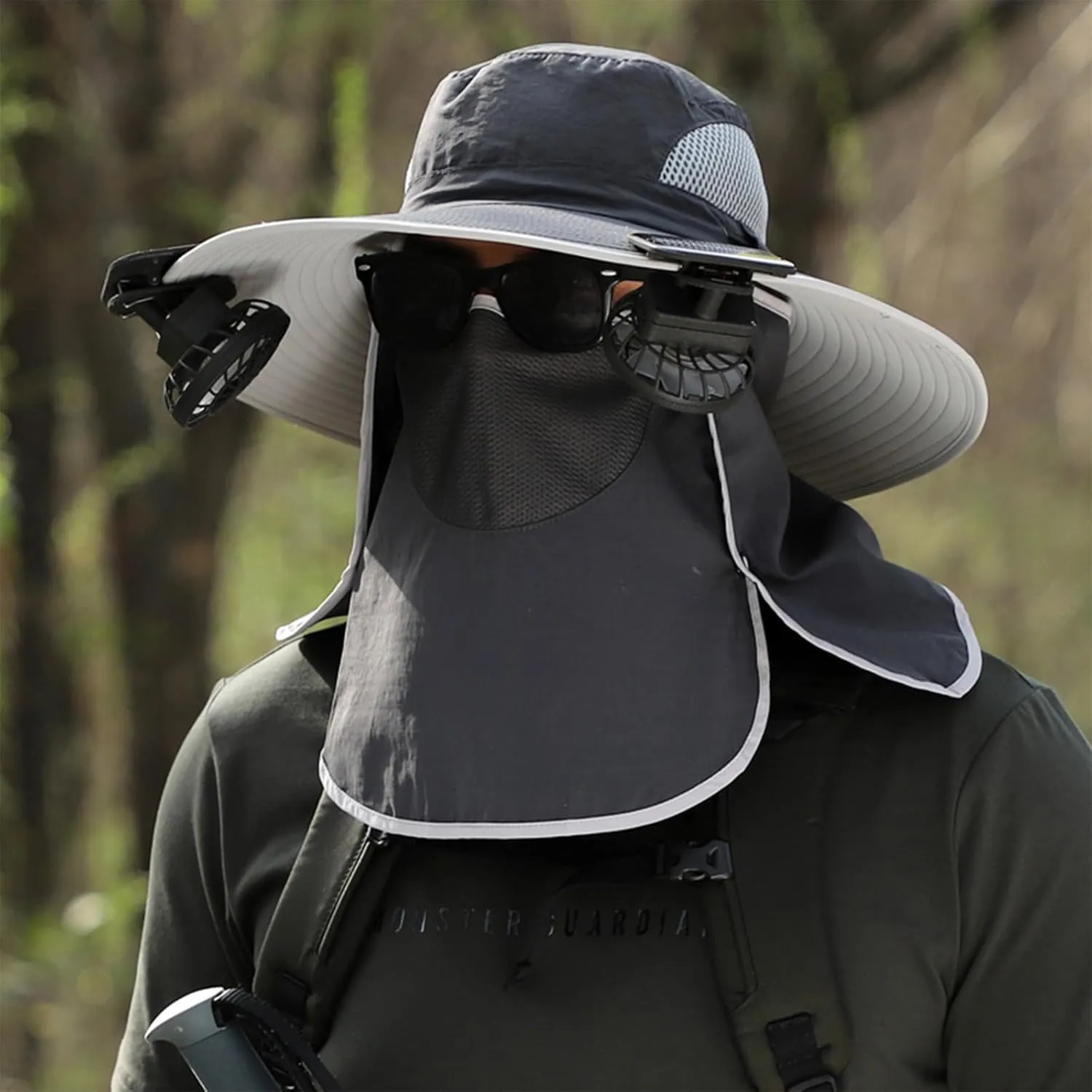 Outdoor Wide Brim Solar Powered Fan Hat Bucket Hat with Fans for Men Women Solar & USB Charging Fishing & Beach Hat