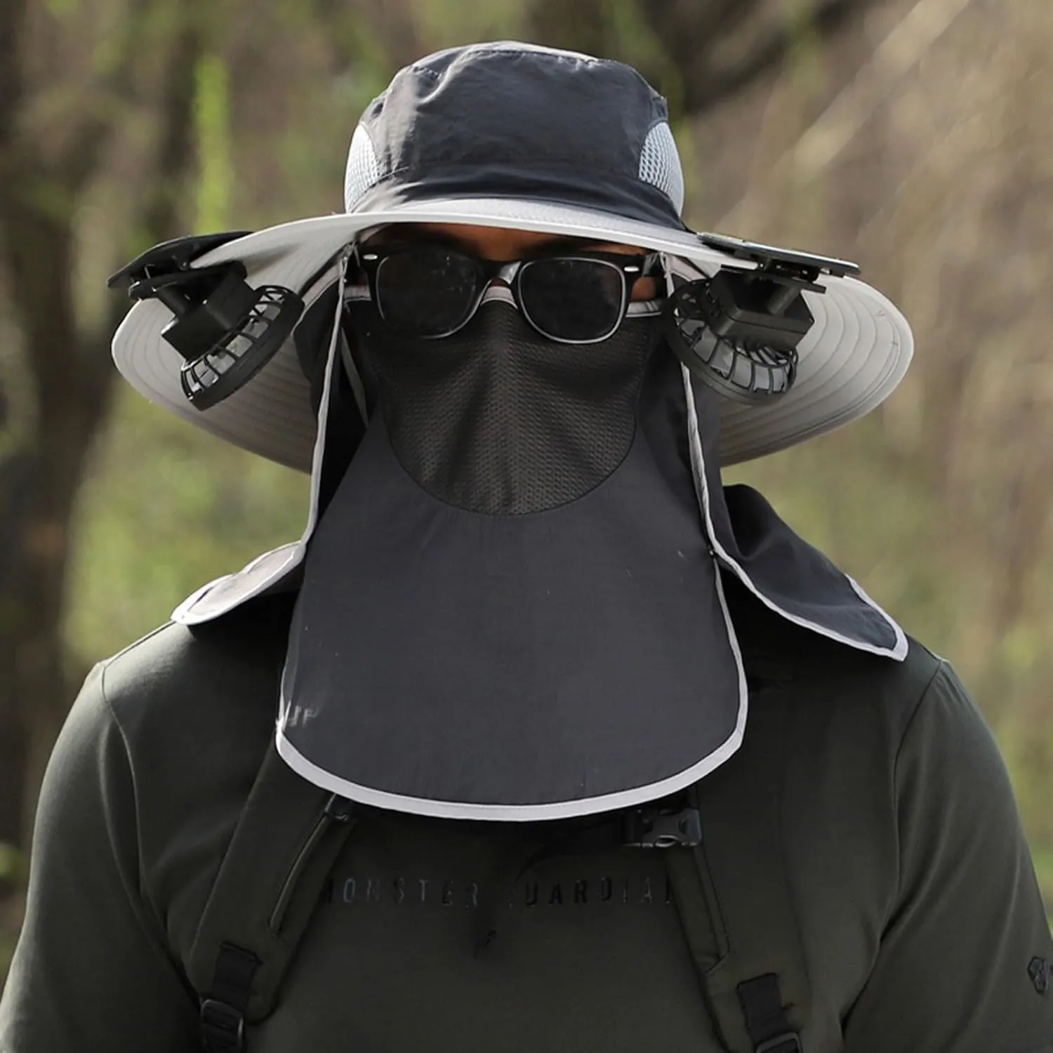 Outdoor Wide Brim Solar Powered Fan Hat Bucket Hat with Fans for Men Women Solar & USB Charging Fishing & Beach Hat