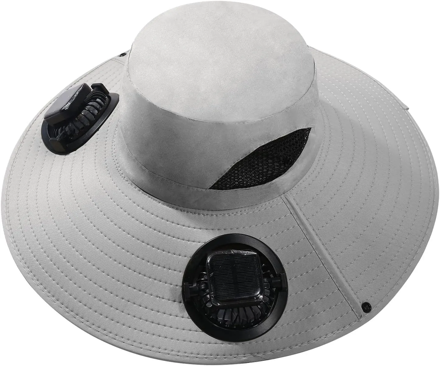 Outdoor Wide Brim Sun Hat with 2 Solar Fan - 2025 Sun Bucket Hat for Men&Women, UPF 50  Bucket Fishing Beach Hat Fan Built in