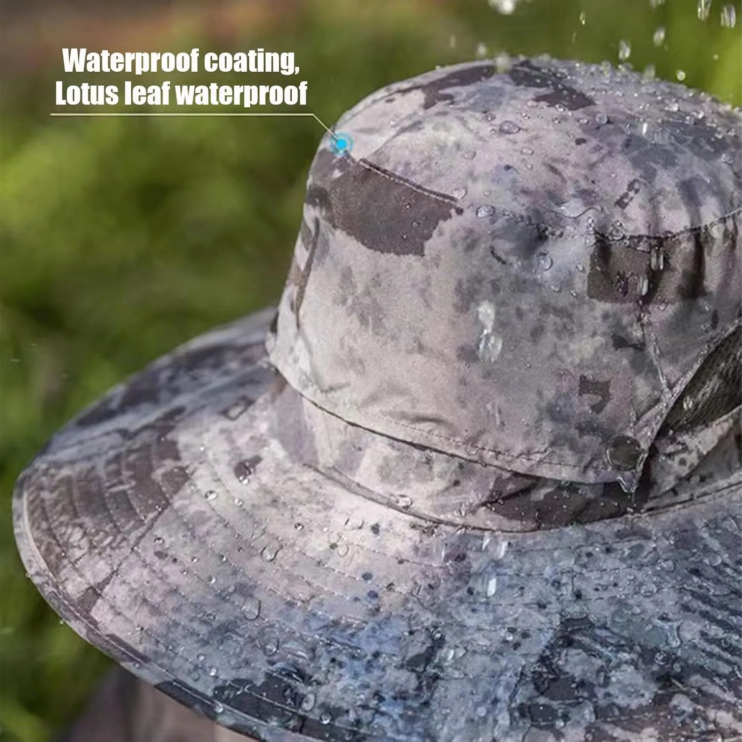 Outdoor Wide Brim Sun Hat with Solar Fan, Wide Brim Solar Fan Outdoor Fishing Hat-Solar & USB Charging